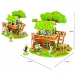 Pipi & Yaya Forest Cabin - Puzzle 3D din lemn